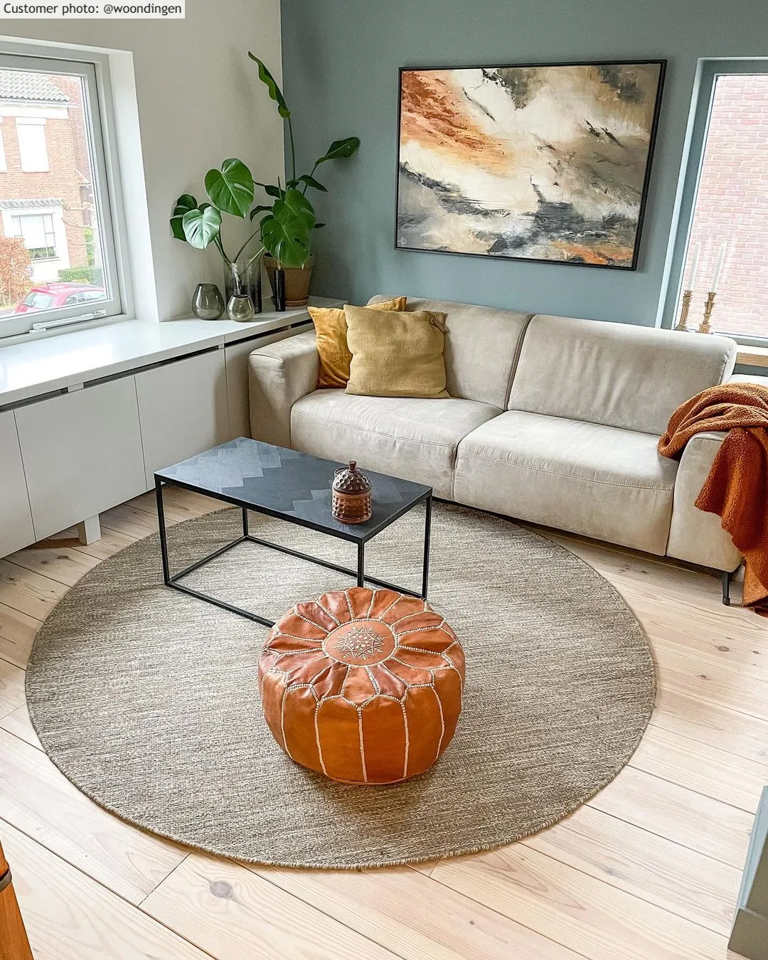 Round rug - Dhurry (beige)