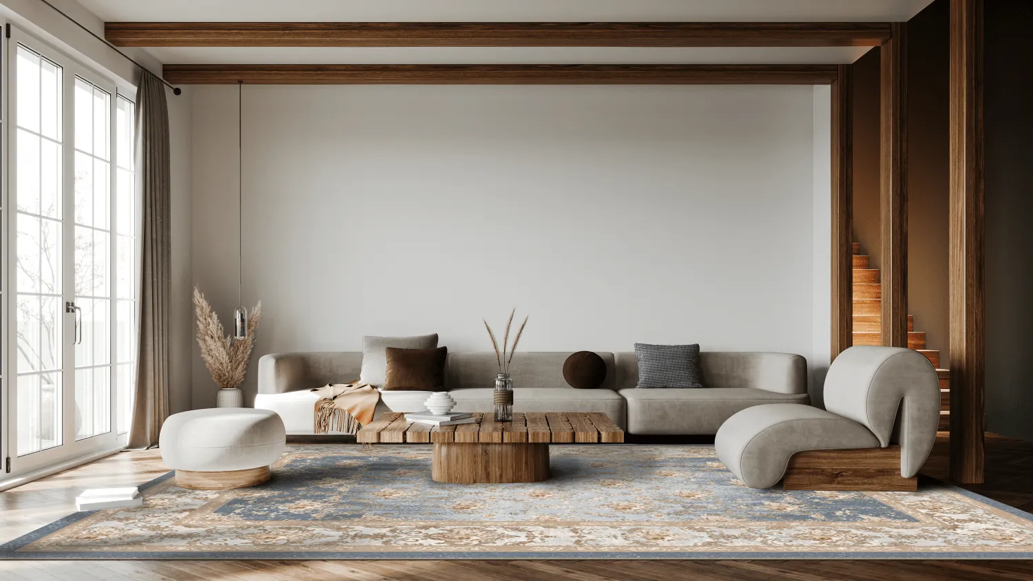 Wilton rug - Zafer (grey/beige)